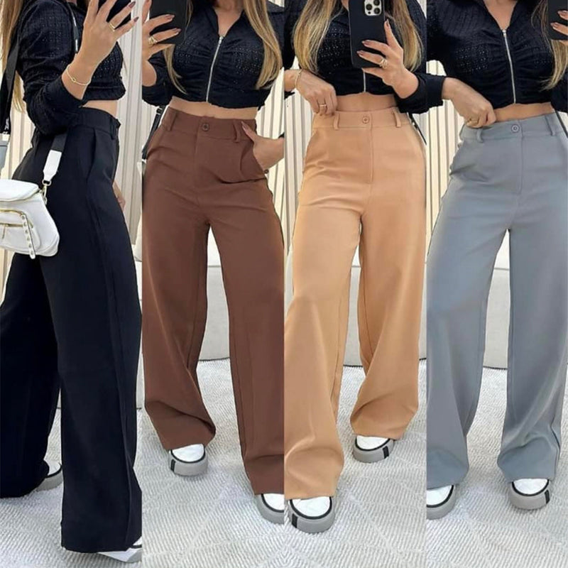 Kit 4 Calças Pantalona Alfaiataria Premium Wide Leg