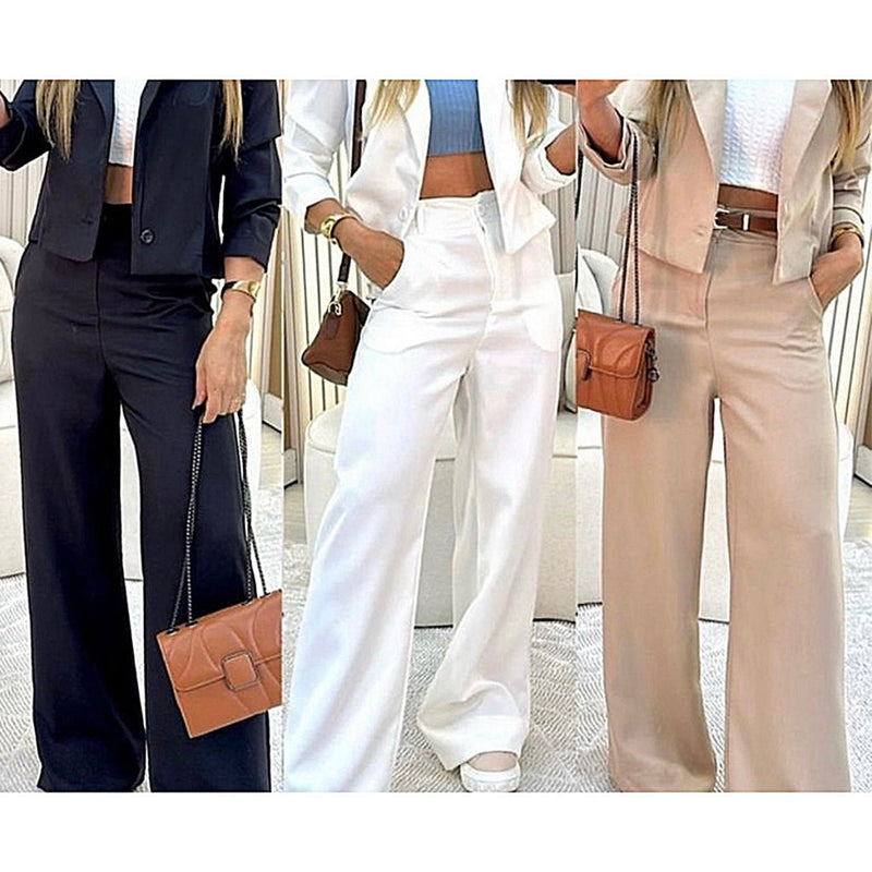Kit 4 Calças Pantalona Alfaiataria Premium Wide Leg