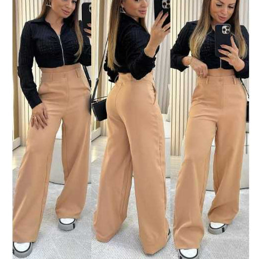 Kit 4 Calças Pantalona Alfaiataria Premium Wide Leg